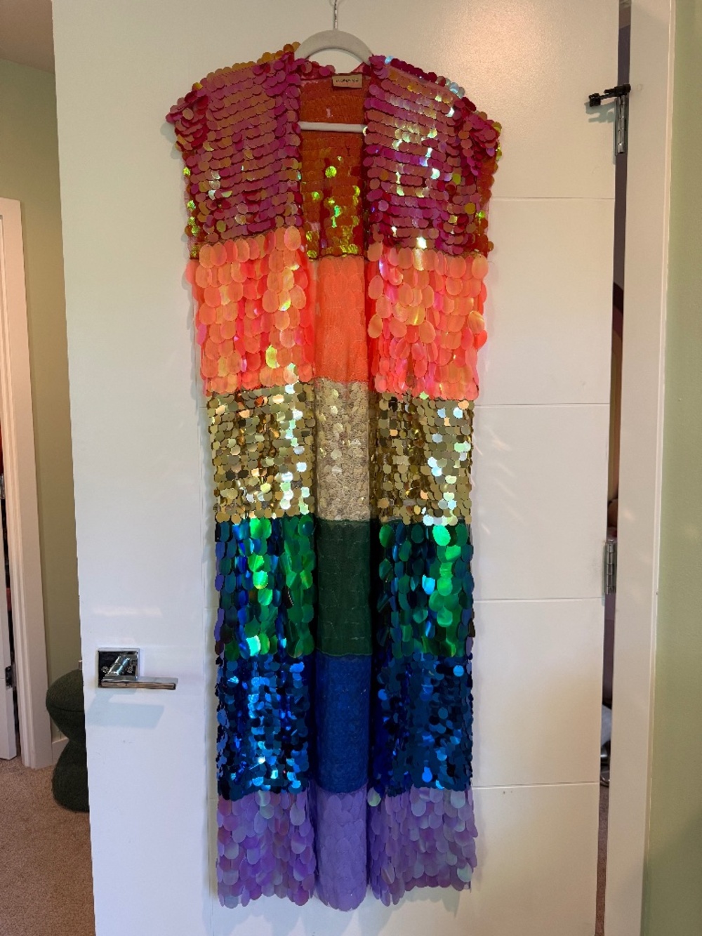 Rainbow Sequin Duster / Rave Kimono (One Size)